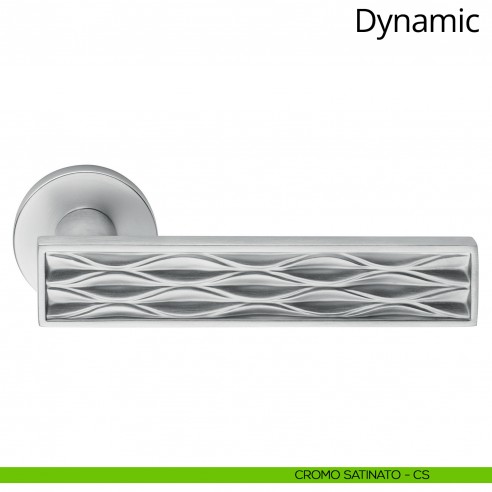 Maniglia per porta interna Dynamic Linea Calì rosetta tonda tradizionale cromo satinato