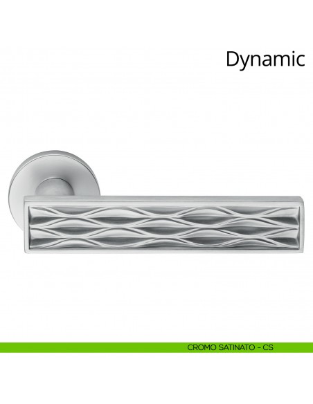 Maniglia per porta interna Dynamic Linea Calì rosetta tonda tradizionale cromo satinato