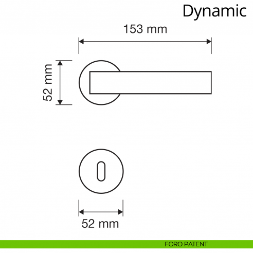 Maniglia per porta interna Dynamic Linea Calì rosetta tonda tradizionale foro patent