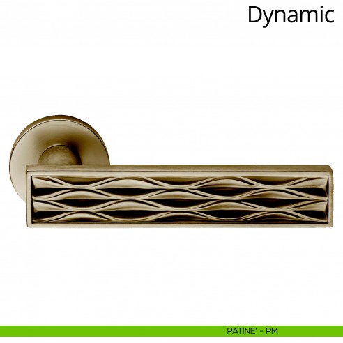 Maniglia per porta interna Dynamic Linea Calì rosetta tonda tradizionale patinè