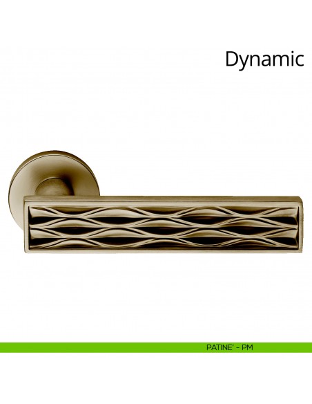 Maniglia per porta interna Dynamic Linea Calì rosetta tonda tradizionale patinè