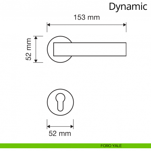 Maniglia per porta interna Dynamic Linea Calì rosetta tonda tradizionale foro yale