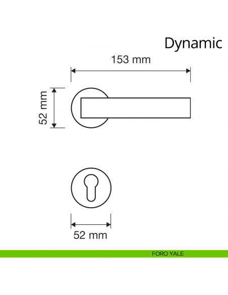 Maniglia per porta interna Dynamic Linea Calì rosetta tonda tradizionale foro yale