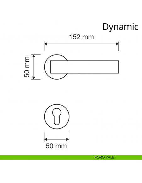 Maniglia per porta interna Dynamic Linea Calì rosetta tonda bassa foro patent