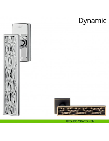 Maniglia per finestra martellina DK antintrusione Dynamic Linea Calì bronzo opaco