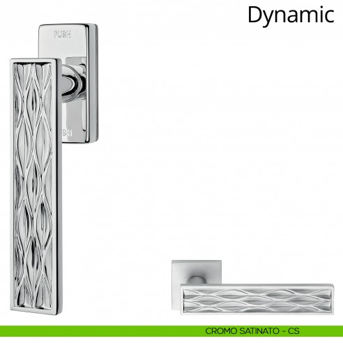 Maniglia per finestra martellina DK antintrusione Dynamic Linea Calì cromo satinato