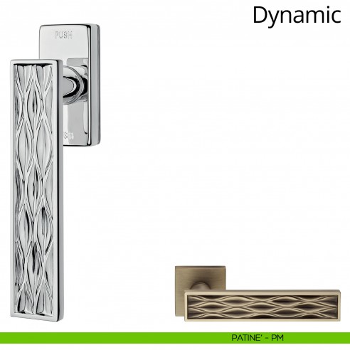 Maniglia per finestra martellina DK antintrusione Dynamic Linea Calì patinè