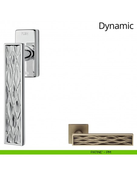 Maniglia per finestra martellina DK antintrusione Dynamic Linea Calì patinè