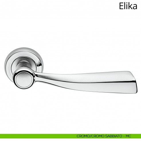 Maniglia per porta interna Elika Linea Calì cromo lucido + cromo sabbiato