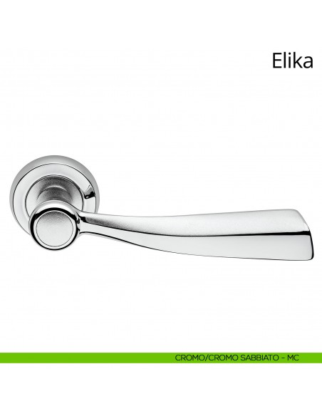 Maniglia per porta interna Elika Linea Calì cromo lucido + cromo sabbiato