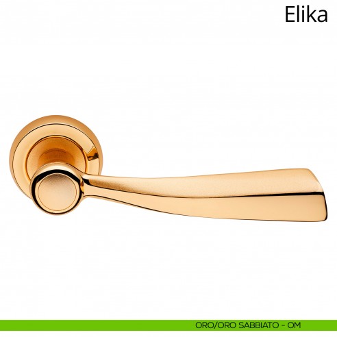 Maniglia per porta interna Elika Linea Calì oro sabbiato + oro
