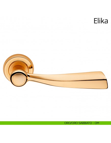 Maniglia per porta interna Elika Linea Calì oro sabbiato + oro