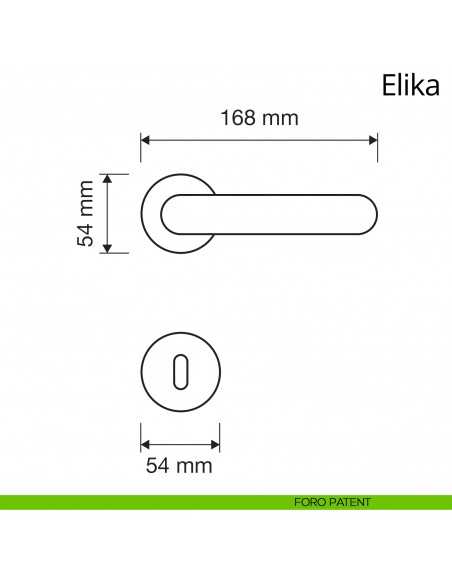 Maniglia per porta interna Elika Linea Calì foro patent