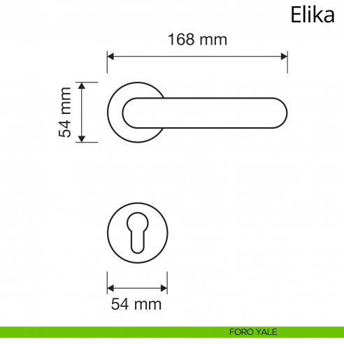 Maniglia per porta interna Elika Linea Calì foro yale
