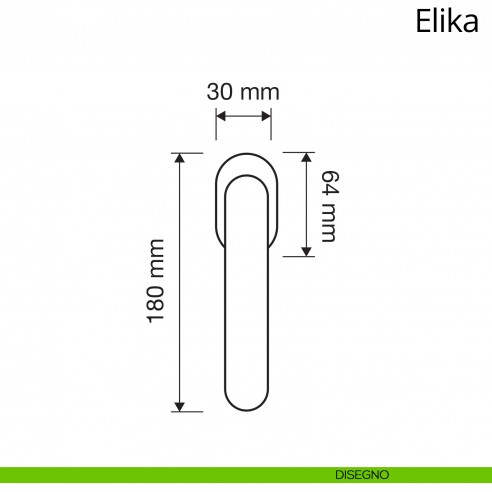 Maniglia per finestra martellina DK Elika Linea Calì disegno
