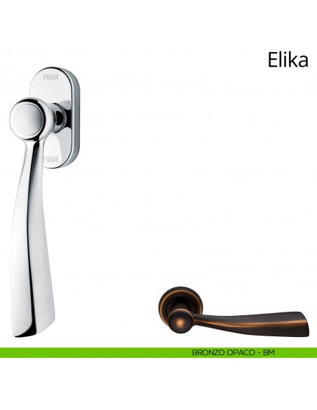 Maniglia per finestra martellina DK antintrusione Elika Linea Calì bronzo opaco