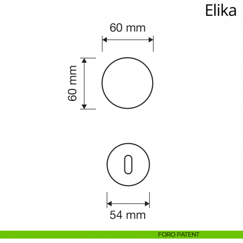 Pomolo per porta girevole Elika Linea Calì con rosetta tonda foro patent