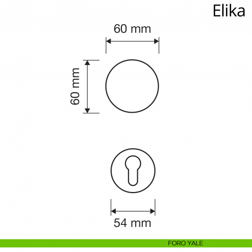Pomolo per porta girevole Elika Linea Calì con rosetta tonda foro yale