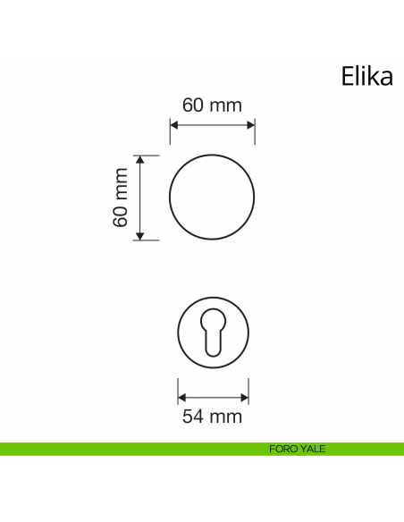 Pomolo per porta girevole Elika Linea Calì con rosetta tonda foro yale