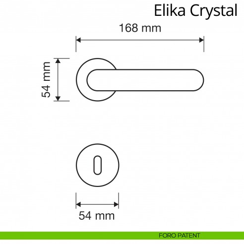 Maniglia Swarovski per porta interna Elika Crystal Linea Calì foro patent