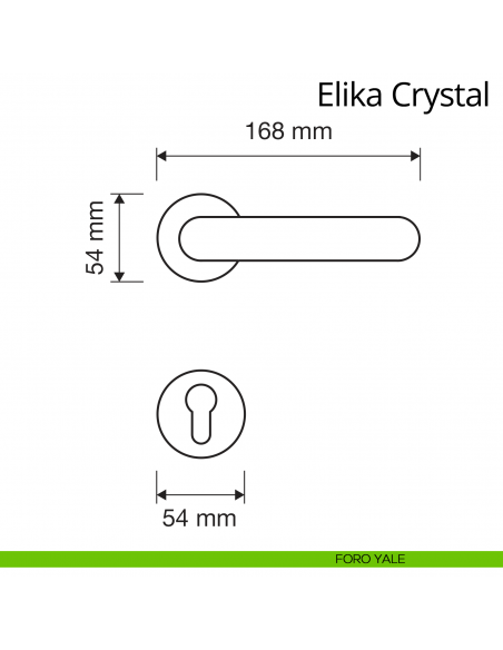 Maniglia Swarovski per porta interna Elika Crystal Linea Calì foro yale