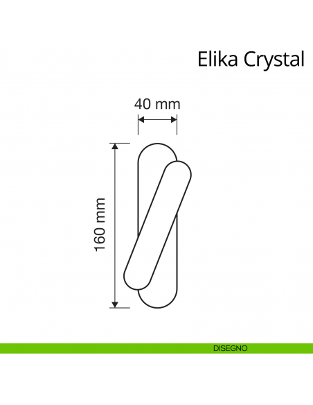 Maniglia Swarovski per finestra cremonese Elika Crystal Linea Calì disegno