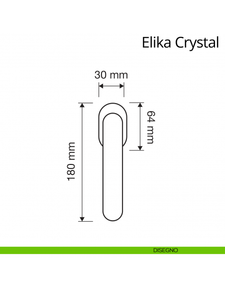 Maniglia Swarovski per finestra martellina DK Elika Crystal Linea Calì disegno