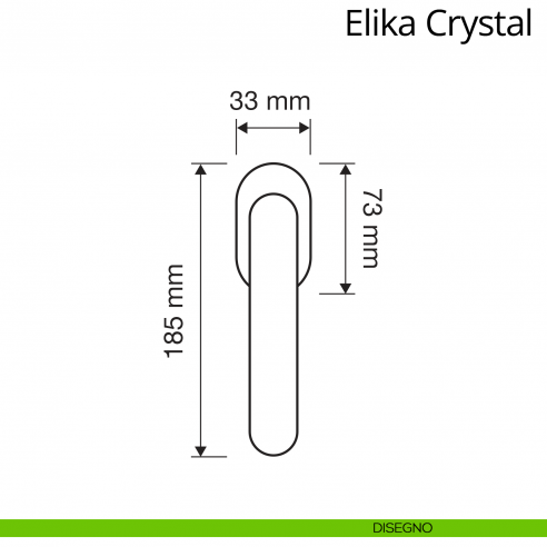 Maniglia Swarovski per finestra martellina DK antintrusione Elika Crystal Linea Calì disegno