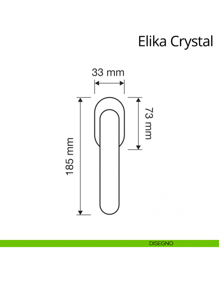 Maniglia Swarovski per finestra martellina DK antintrusione Elika Crystal Linea Calì disegno