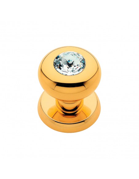 Pomolo Swarovski per porta fisso Elika Crystal Linea Calì con rosetta tonda