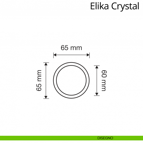 Pomolo Swarovski per porta fisso Elika Crystal Linea Calì con rosetta tonda disegno