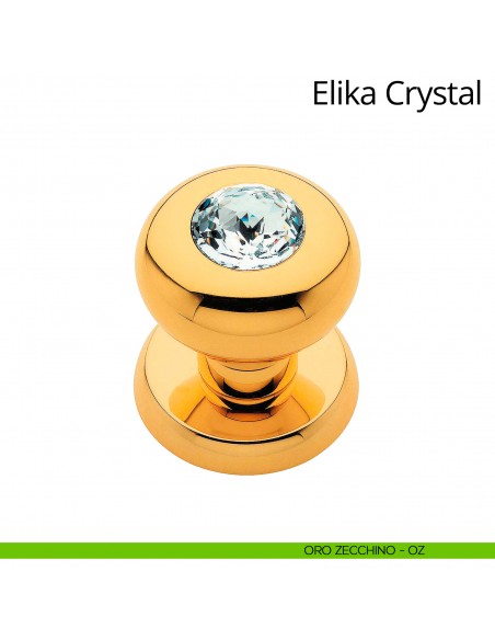 Pomolo Swarovski per porta fisso Elika Crystal Linea Calì con rosetta tonda