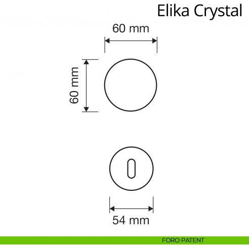Pomolo Swarovski per porta girevole Elika Crystal Linea Calì con rosetta tonda