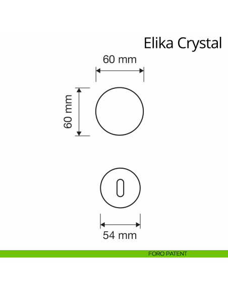 Pomolo Swarovski per porta girevole Elika Crystal Linea Calì con rosetta tonda