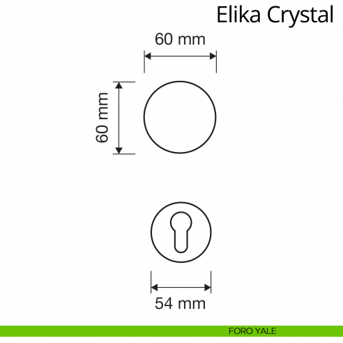 Pomolo Swarovski per porta girevole Elika Crystal Linea Calì con rosetta tonda
