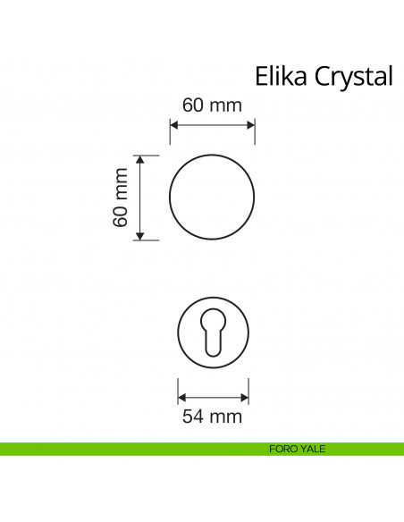 Pomolo Swarovski per porta girevole Elika Crystal Linea Calì con rosetta tonda