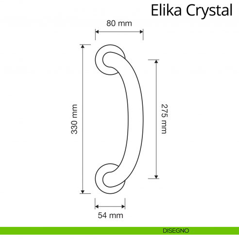 Maniglione Swarovski per porta Elika Crystal Linea Calì disegno