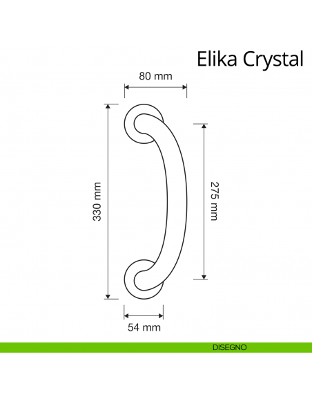 Maniglione Swarovski per porta Elika Crystal Linea Calì disegno