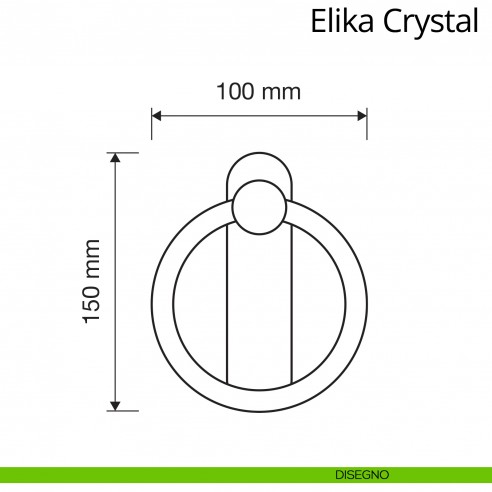 Battente Swarovski per porta Elika Crystal Linea Calì disegno