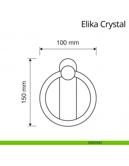 Battente Swarovski per porta Elika Crystal Linea Calì disegno