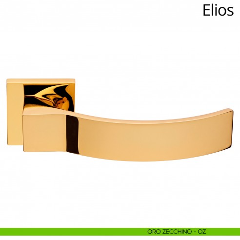 Maniglia per porta interna Elios Linea Calì rosetta tradizionale oro zecchino