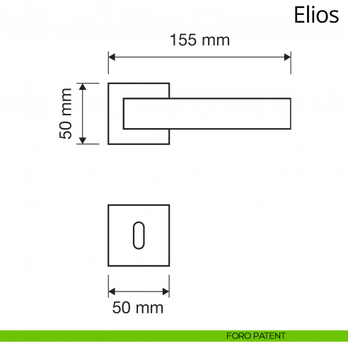 Maniglia per porta interna Elios Linea Calì rosetta tradizionale foro patent