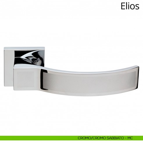 Maniglia per porta interna Elios Linea Calì rosetta bassa cromo lucido + cromo sabbiato
