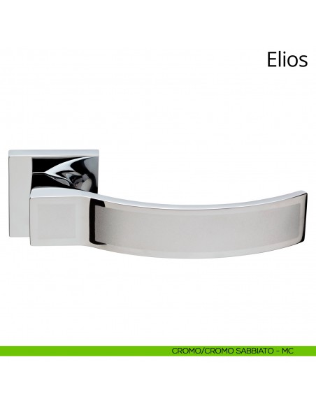 Maniglia per porta interna Elios Linea Calì rosetta bassa cromo lucido + cromo sabbiato