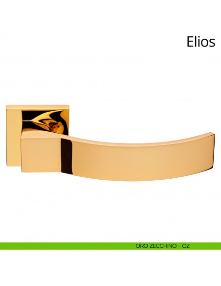Maniglia per porta interna Elios Linea Calì rosetta bassa oro zecchino