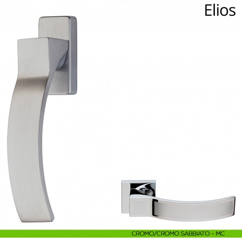 Maniglia per finestra martellina DK Elios Linea Calì cromo lucido + cromo sabbiato