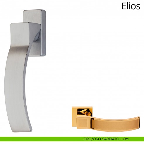 Maniglia per finestra martellina DK Elios Linea Calì oro + oro sabbiato