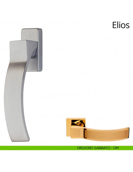 Maniglia per finestra martellina DK Elios Linea Calì oro + oro sabbiato