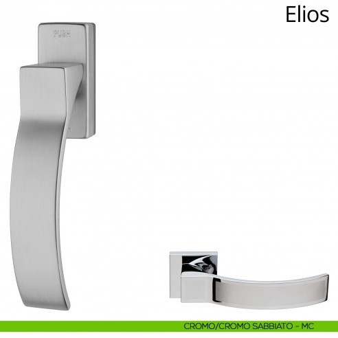 Maniglia per finestra martellina DK antintrusione Elios Linea Calì cromo lucido + cromo sabbiato