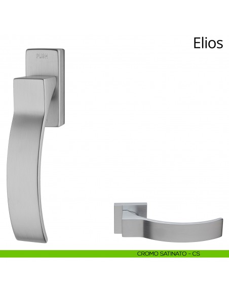 Maniglia per finestra martellina DK antintrusione Elios Linea Calì cromo satinato